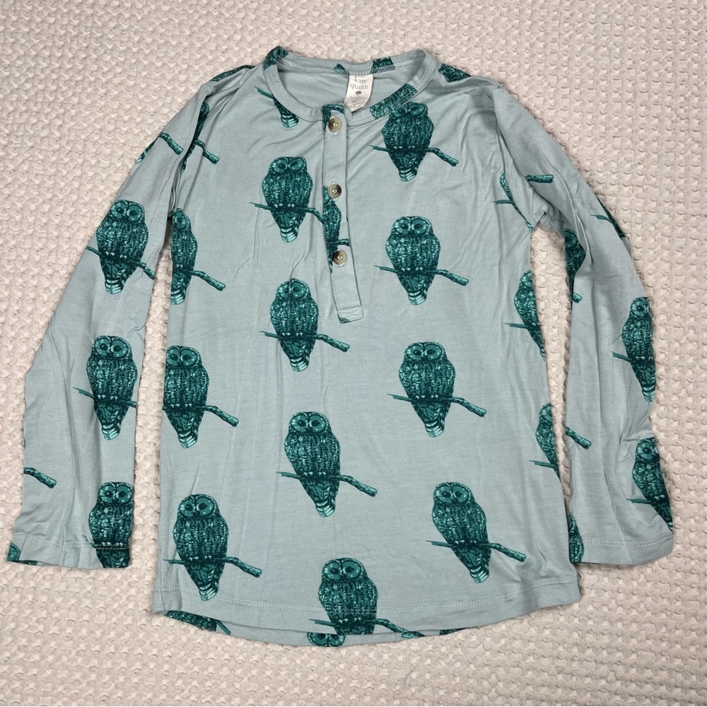 Kate Quinn Bamboo Owl Long Sleeve PJ Top